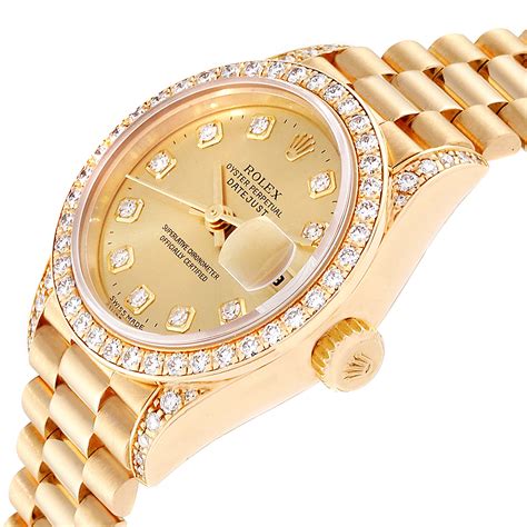 ladies gold presidential rolex watch|Rolex lady Datejust yellow gold.